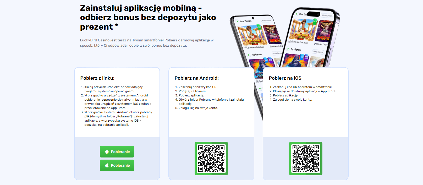 Pobierz i graj w aplikacji od Lucky Bird Casino Online PL